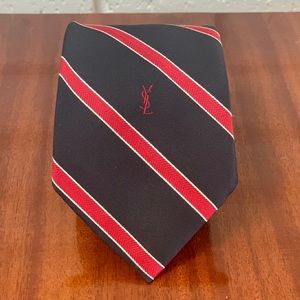 Yves St. Laurent Blue and Red stripe tie
